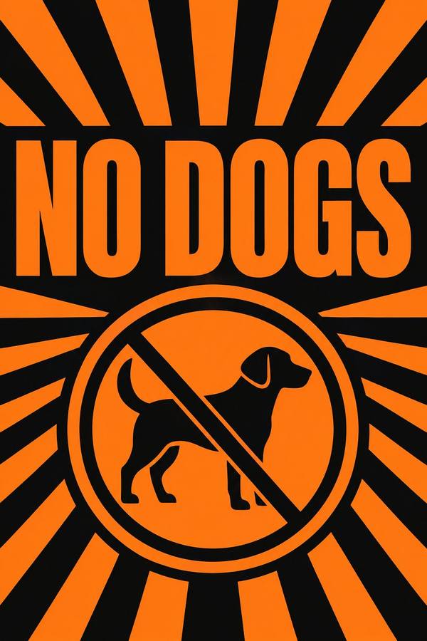 Keep Off The Grass and No Dogs sign, retro