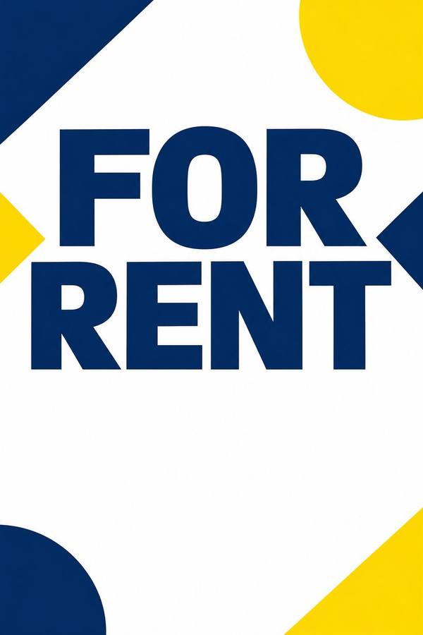 For Rent sign, geometric