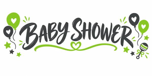 Baby Shower and Gender Reveal banner, hand lettered