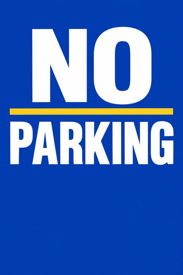 No Parking sign, clean