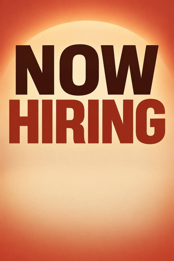 Now Hiring sign, gradient