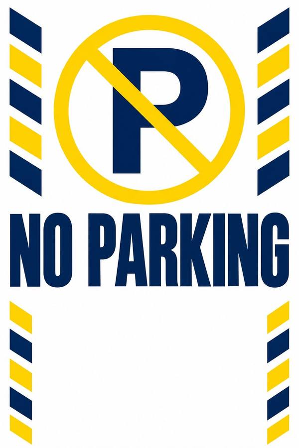 No Parking sign, illustrated