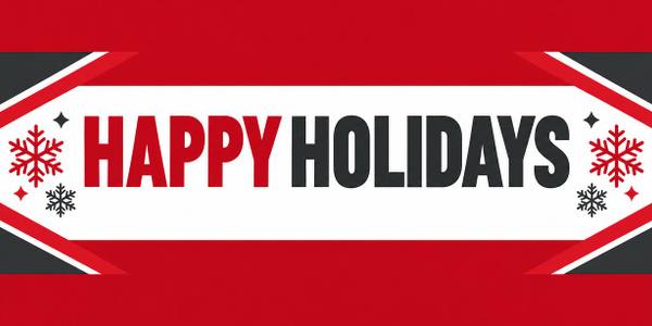 Merry Christmas and Happy Holidays banner, type