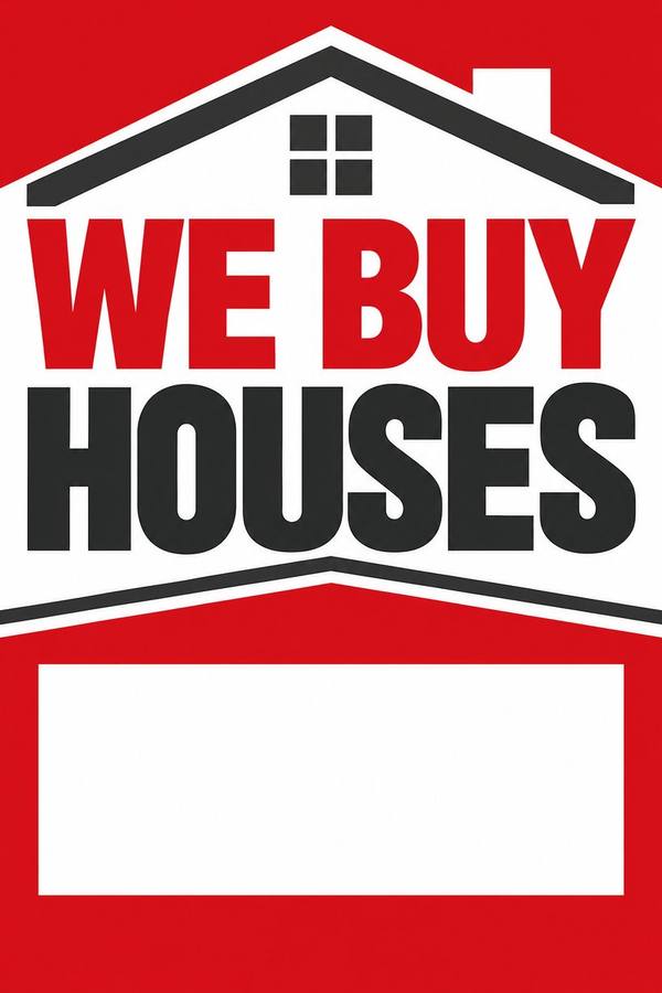 We Buy Houses sign, type