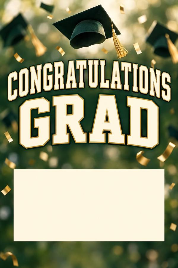 Congratulations Grad sign, photo