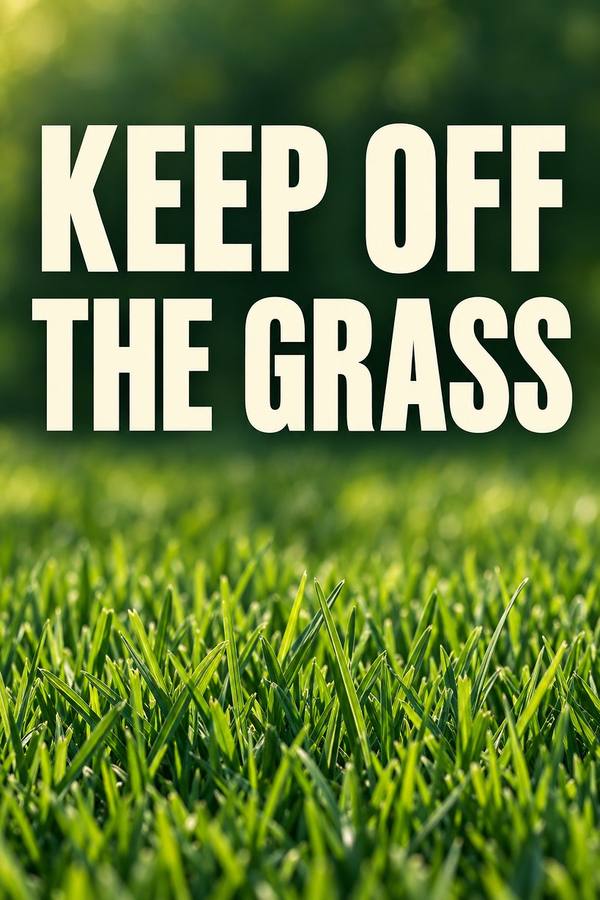 Keep Off The Grass and No Dogs sign, photo