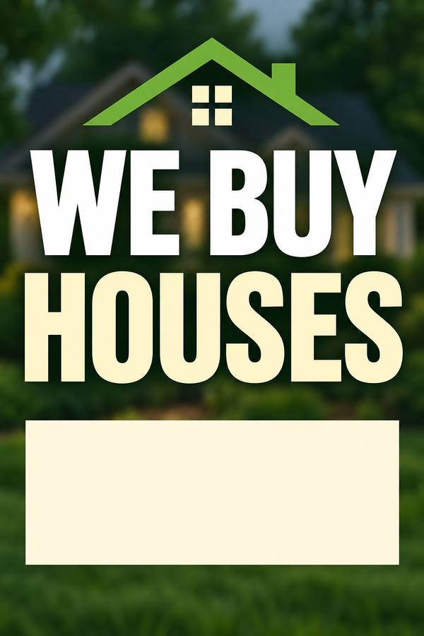 We Buy Houses sign, photo