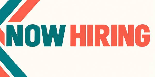 Now Hiring banner, bold