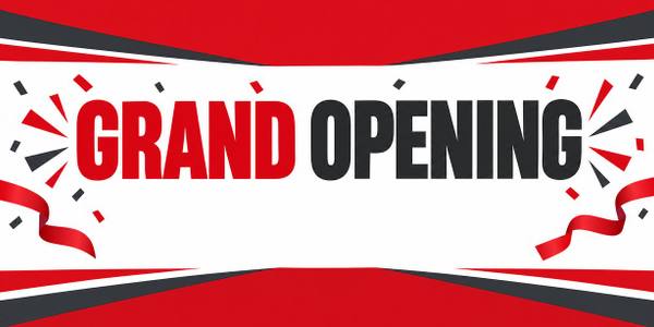 Grand Opening banner, type