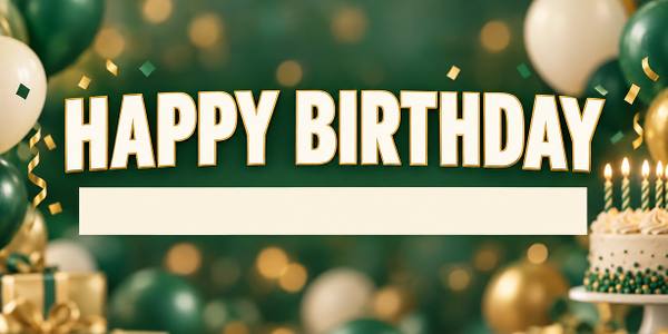 Happy Birthday banner, photo
