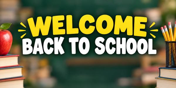 Welcome Back To School banner, photo