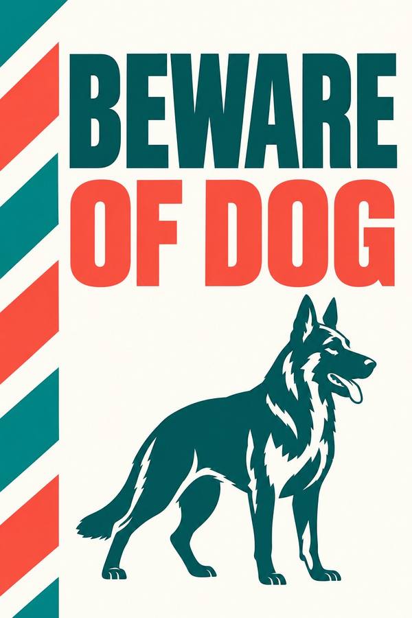 Beware Of Dog sign, bold