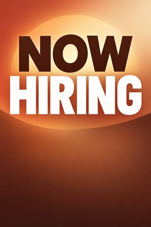 Now Hiring sign, gradient