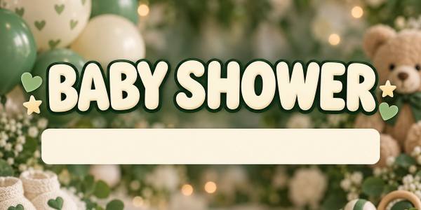 Baby Shower and Gender Reveal banner, photo