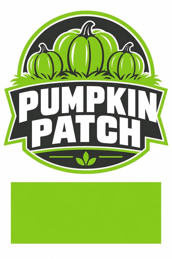 Pumpkin Patch and Christmas Trees sign, badge
