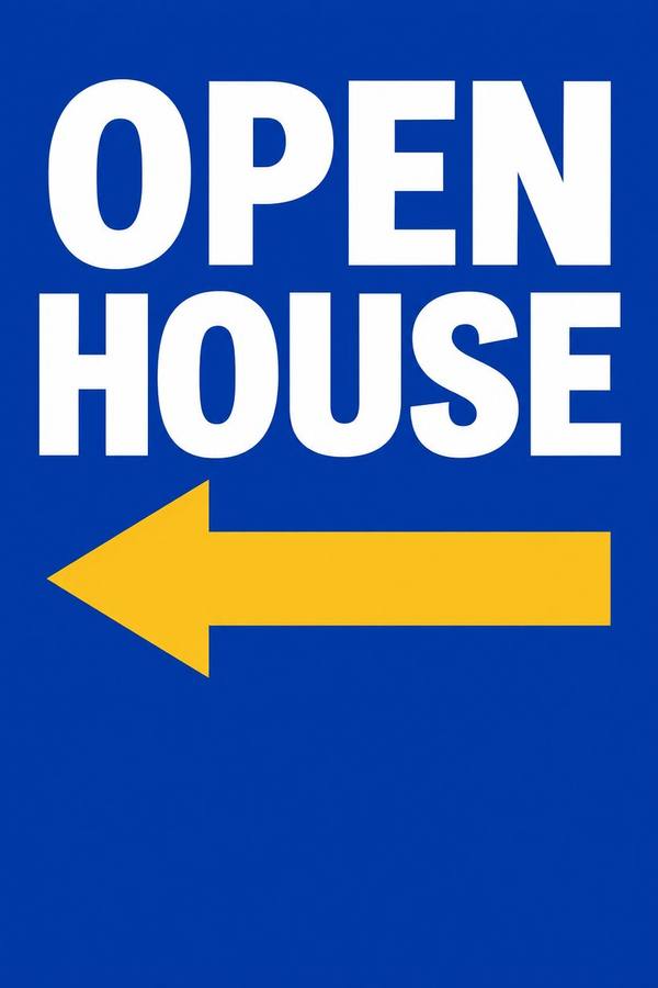 Open House sign, clean
