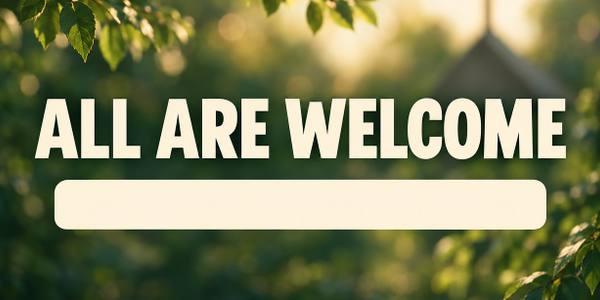 Church Welcome and Vacation Bible School banner, photo