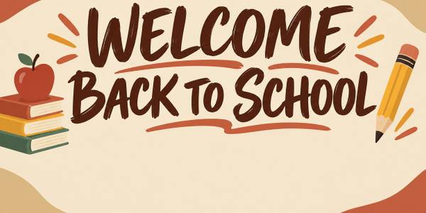 Welcome Back To School banner, hand lettered