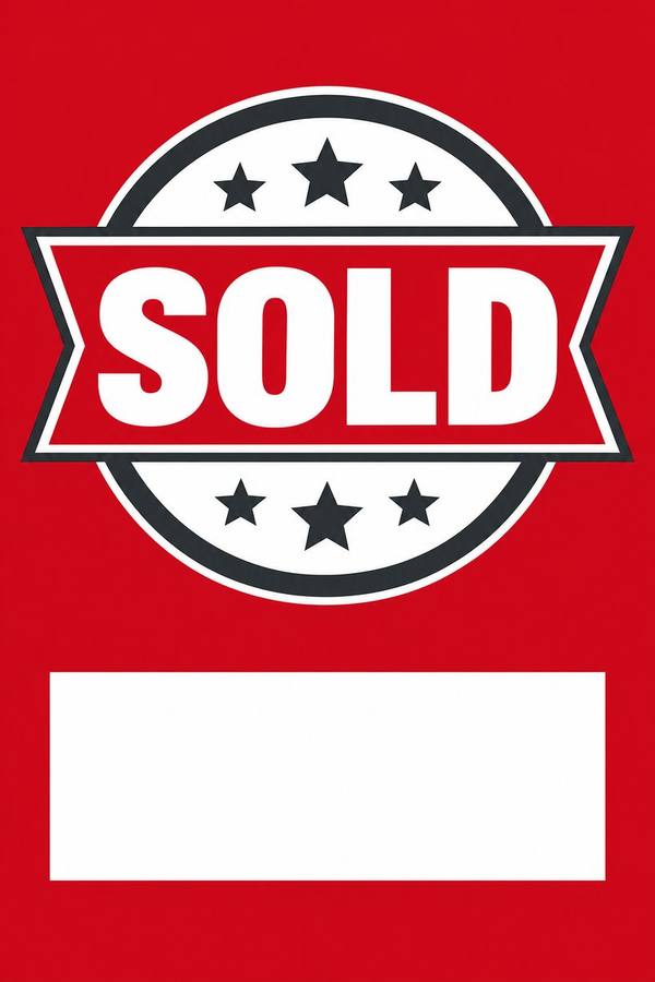 Sold sign, badge
