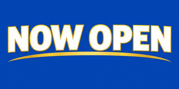 Now Open banner, clean