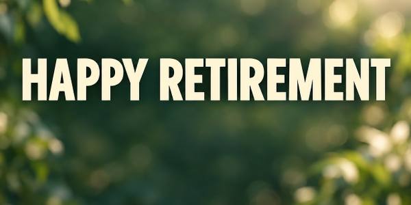 Happy Retirement banner, photo