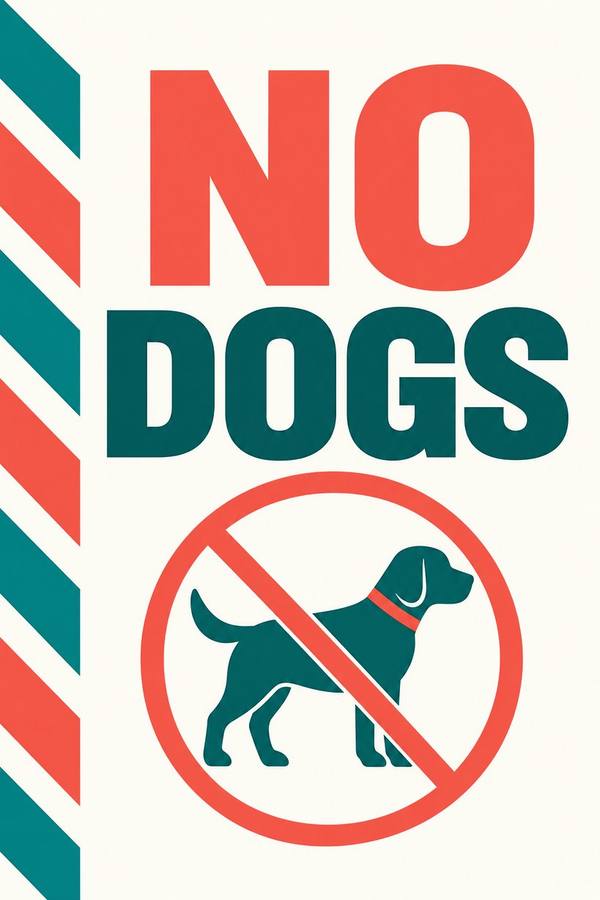 Keep Off The Grass and No Dogs sign, bold