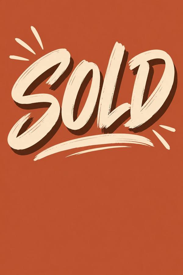 Sold sign, hand lettered