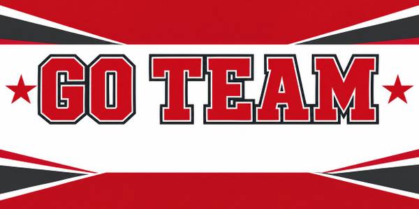 Go Team banner, type
