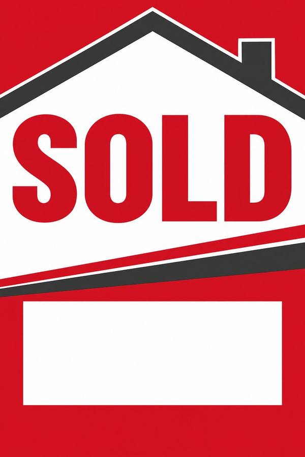 Sold sign, type
