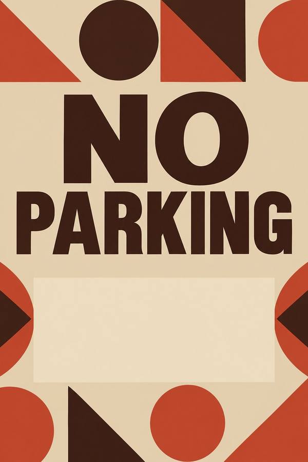 No Parking sign, geometric