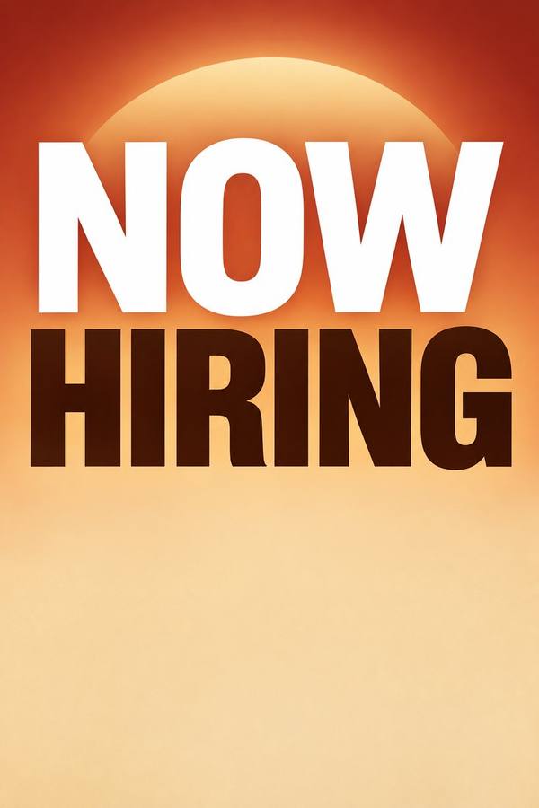 Now Hiring sign, gradient