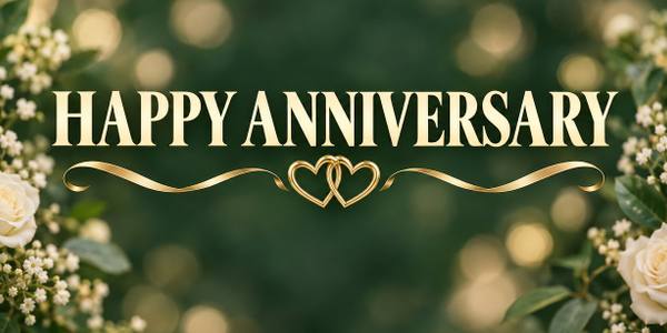 Happy Anniversary banner, photo