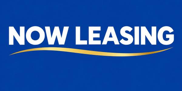 Now Leasing and Apartments Available banner, clean