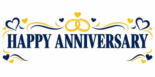 Happy Anniversary banner, illustrated