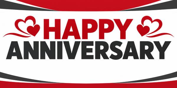 Happy Anniversary banner, type