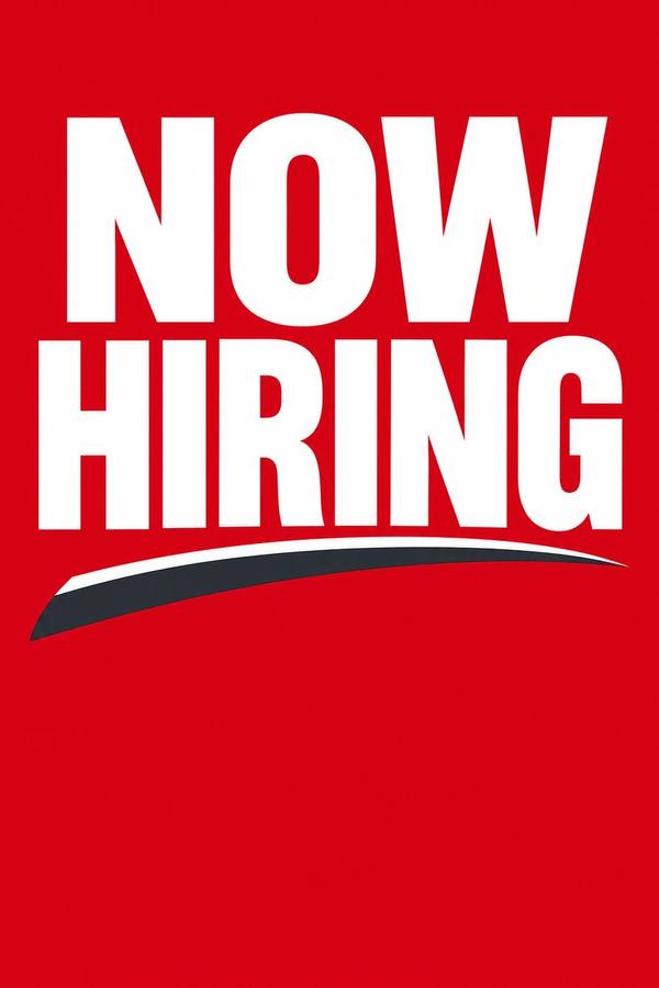 Now Hiring sign, clean