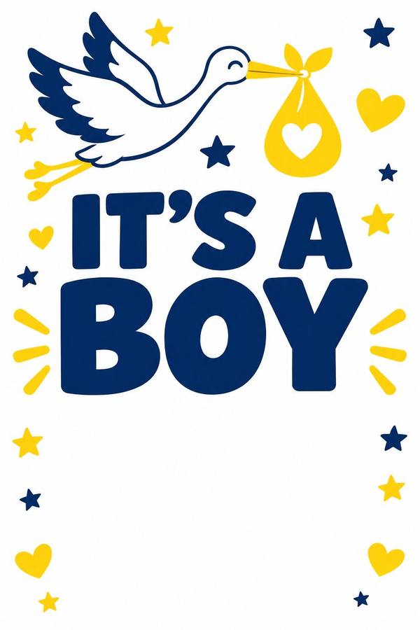 It's A Boy and It's A Girl sign, illustrated