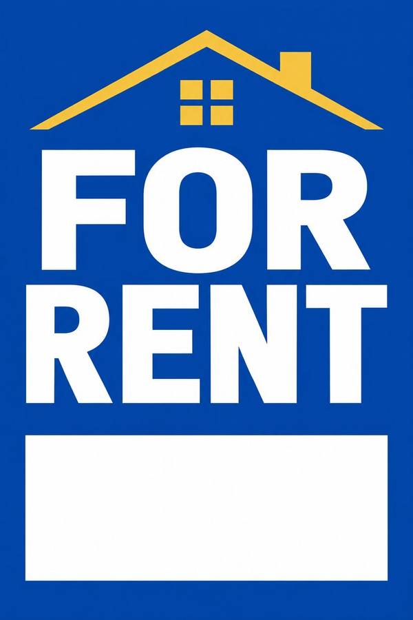 For Rent sign, clean