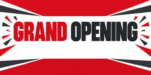 Grand Opening banner, type