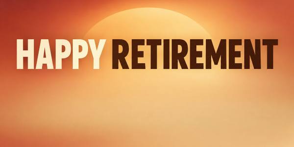 Happy Retirement banner, gradient