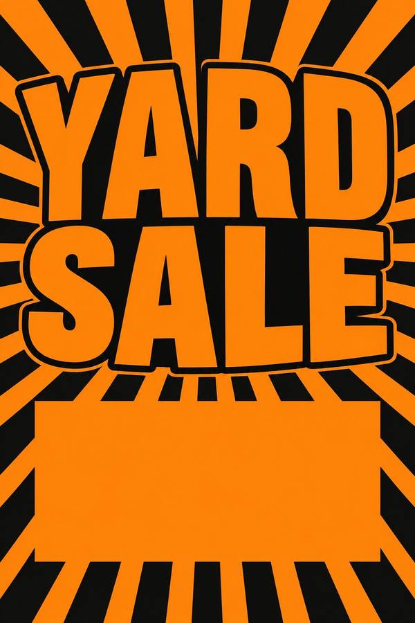 Garage Sale and Yard Sale sign, retro