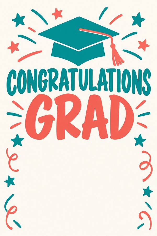 Congratulations Grad sign, chalkboard