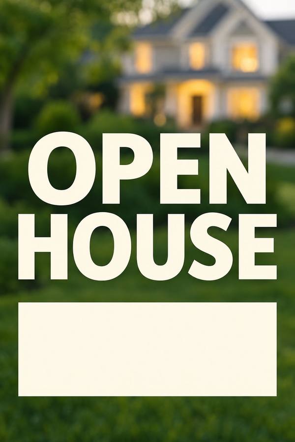 Open House sign, photo