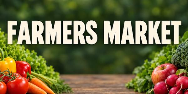 Farmers Market and Fresh Produce banner, photo
