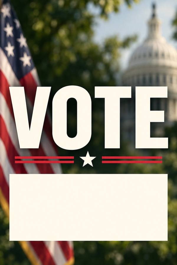Vote and Election sign, photo