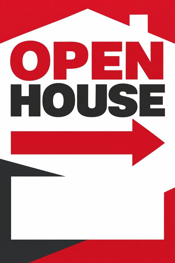 Open House sign, type