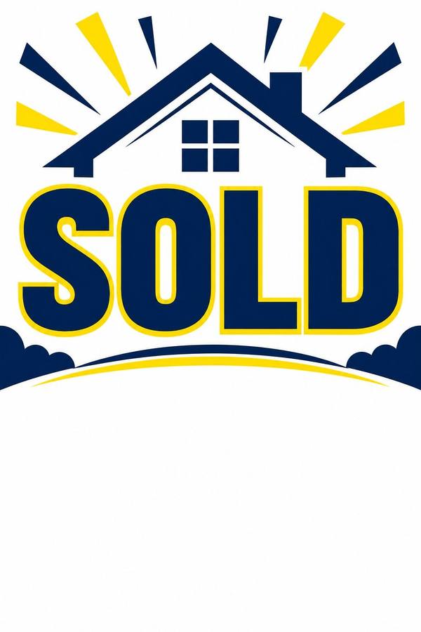Sold sign, illustrated