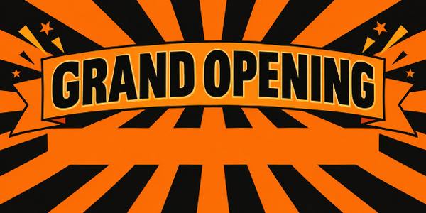 Grand Opening banner, retro