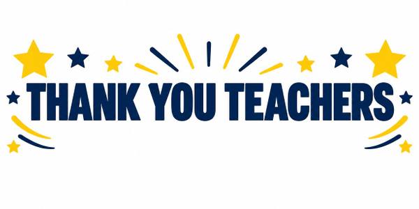 Thank You Teachers and Staff Appreciation banner, illustrated