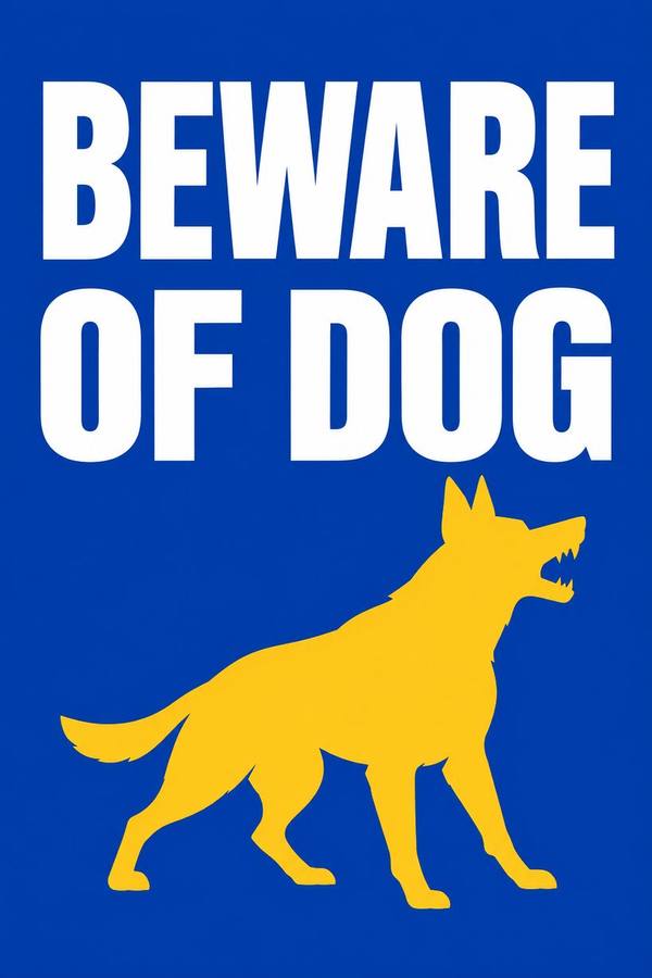 Beware Of Dog sign, clean